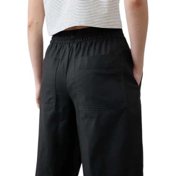 Banana Republic Wide-Leg Pull-On Twill Cargo Pants Black | M - Picture 3 of 10